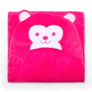 Imagem de Manta Com Capuz Buettner Microfibra Infantil Sheep 90cmx90cm Rosa Escu
