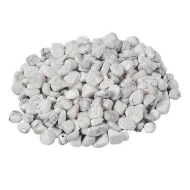 Imagem de Justinstones Enfeites de cura de cristal de pedra rolada esmagada lascas de howlita branca 100 gramas