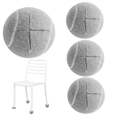 Imagem de Bolas de tênis, 4 peças de bolas deslizantes, almofadas de feltro resistentes de longa duração para pernas de móveis e proteção do chão