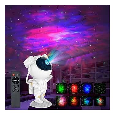 Imagem de Astronauta Luminária Projetor Galaxy com Som Bluetooth e Controle – Transforme Seu Quarto em Um Universo de Estrelas!