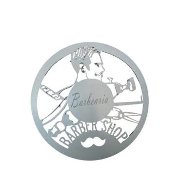 Imagem de Plaquinha Decorativa Barber Shop Branco  Em Mdf