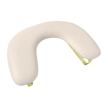 Imagem de MotiveTech Apoio de braço em couro PU em formato de U, apoio de braço para manicure, suporte removível, almofada para de mão, portátil e destacável para mesa, Bege