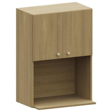 Imagem de Armário de Cozinha 60cm Com Nicho Micro-ondas Mirella Freijó L01 - Mpo