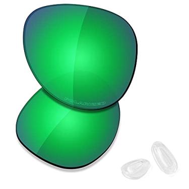 Imagem de SAUCER Lentes de reposição premium e protetores de nariz para óculos de sol Oakley Elmont L OO4119 60 mm de alta definição - Verde jade polarizado