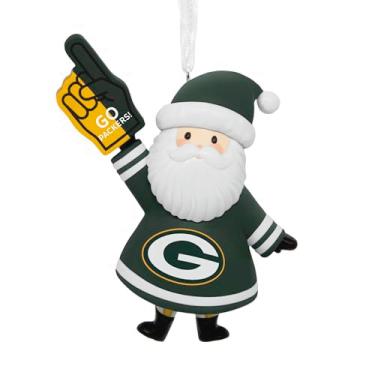 Imagem de Hallmark Enfeite de Natal para fãs de Papai Noel NFL Green Bay Packers, presentes para fãs de esportes