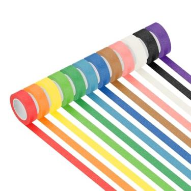 Imagem de PATIKIL Fita adesiva colorida de 2,5 cm x 14 m, 12 rolos com código de cores para pintura de parede e organização de laboratório de ciências