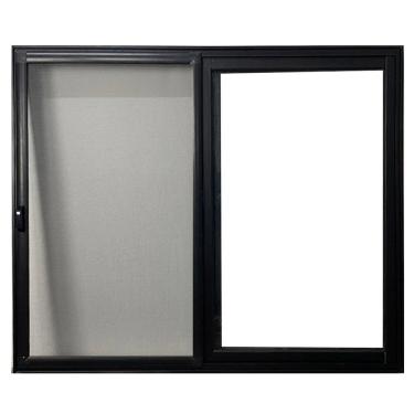 Imagem de Janela Vitro 2 Folhas De Correr Tela Mosquiteira Alumínio 100cm X 120cm Preto