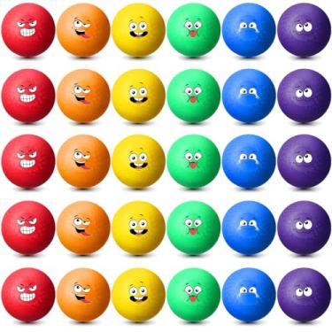 Imagem de Jerify 30 bolas para playground de 16,3 cm, bolas coloridas de emoção de handebol, kickball, para jogos internos e externos, academia, acampamento, piquenique, praia, escola