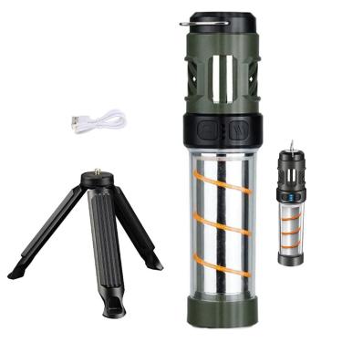 Imagem de Lampada Repelente Afasta Inseto Mosquito Lanterna LED Tripe Bateria Recarregavel USB Ar Livre Acampamento Pesca