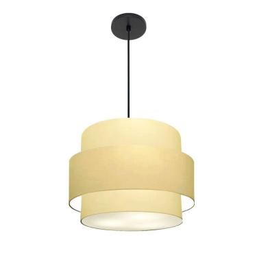 Imagem de Lustre Para Sala de Jantar Vivare Md-4392 Cúpula em Tecido 40cm