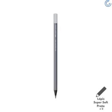 Imagem de Lapis Preto Nº 2 Super Soft Redondo Glam Prata - Faber Castell