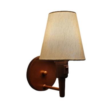 Imagem de Arandela de Parede Vivare Md-2013 Cobre Com Interruptor Liga e Desliga Cúpula em Tecido - Bivolt