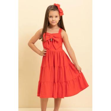 Imagem de Vestido Infantil Menina Luxo Festa Lessa Kids Vermelho K1551, Vermelho