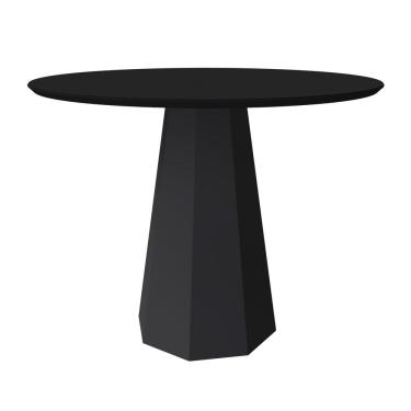 Imagem de Mesa Redonda 4 lugares Com Vidro de 100cm  Sem Cadeiras Chelle Preto - Preto - ÉdeCasaMóveis