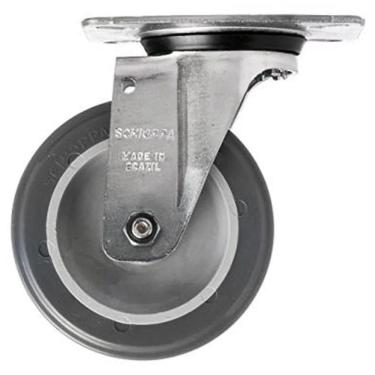 Imagem de Rodízio Giratório PVC com Placa até 85 Kg GL612-BP  SCHIOPPA