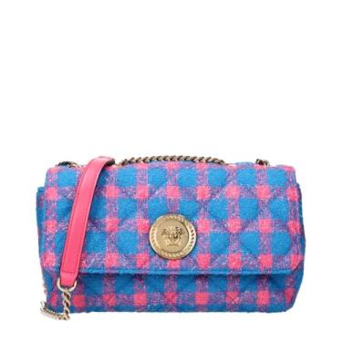 Imagem de Versace Bolsa transversal feminina de tecido azul/rosa Medusa
