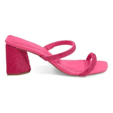 Imagem de Mule Com Strass E Salto Bloco Santa Lolla 3aab (Fucsia, BR, Adulto, Numérico, 34)