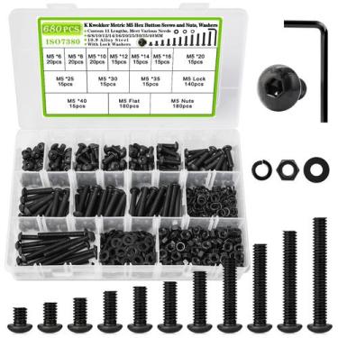 Imagem de Kit de sortimento K Kwokker 680 x M5 Porcas e parafusos 6-40 mm