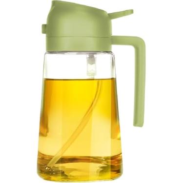 Imagem de Porta Azeite Spray Borrifador 2 em 1 de Vidro 500ml para Óleos e Vinagres, Ideal para Culinária Saudável e Precisa (VERDE)