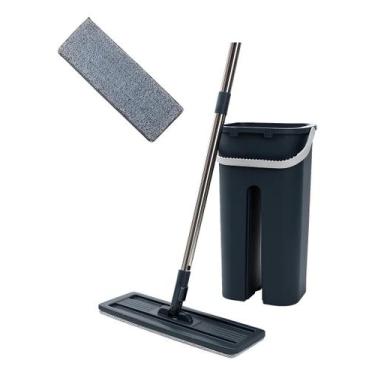 Imagem de Mop Flat Com Balde E Esfregão De Microfibra Limpeza 7 Litros - Tud