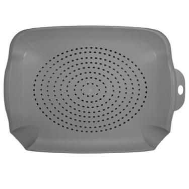 Imagem de U UAIREMSIC Protetor de pia, filtro de pia de cozinha de 26,7 cm x 33 cm para enxaguar e cortar produtos, pode ser lavado na lava-louças, sem odor, pés elevados, cinza