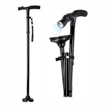 Imagem de Bengala Ortopédica 4 em 1 com Lanterna LED Dobrável  Ortho Pauher