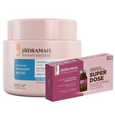 Imagem de Creme De Massagem Neutro 500g + 4un Superdose Flacid Firming Hidramais