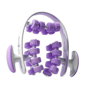 Imagem de KiBcsLic Rolo Muscular Circular com 24 Rodas, Anel de Massagem Ajustável, Leve E Portátil para Treinamento Corporal, Roxo
