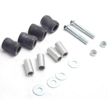 Imagem de Bucha de olho de choque Ampulheta ID 5/20.3 cm com mangas duplas 2 X M10, 2 x mangas M12, 4X bucha de olhal, 2 x 3/8-16 * 62,5 parafusos com porcas e arruela para reparos de choques e barras