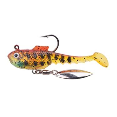 Imagem de ZZTWER Isca macia com colher rotativa isca de pesca 70 mm 11,5 g Shad Jig Iscas de silicone artificial carpa robalo