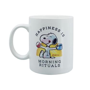 Imagem de Department 56 Caneca de café Peanuts Snoopy Morning Rituals, 75º aniversário, 340 g, branca