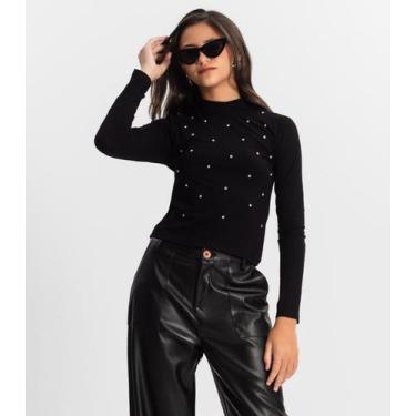 Imagem de Blusa Juvenil Feminina Em Ribana Minty Preto, 16, Preto