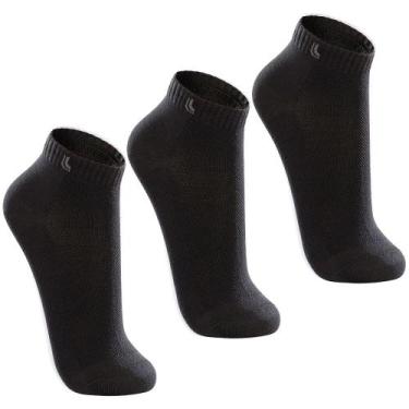 Imagem de Kit 3 Pares Meias Masculina Lupo Sport Cano Curto Algodão, 41/44, Pret