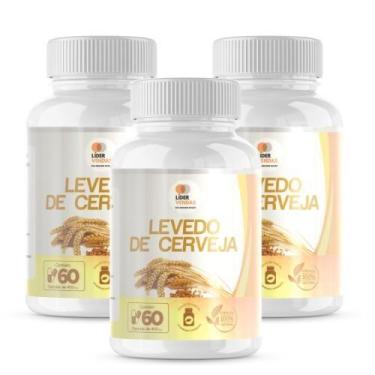 Imagem de Levedo De Cerveja - 60 Cápsulas 400Mg Kit Com 3 Potes - FLORA VIVA