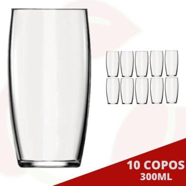 Imagem de Kit com 10 Copos Oca 300ML Transparente Água Suco Drinks - NADIR FIGUE