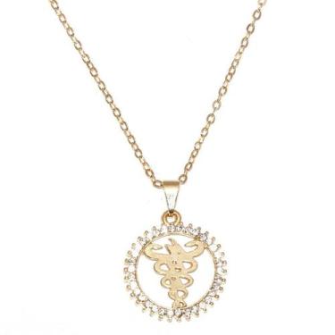 Imagem de Colar Profissão Fisioterapia Folheado A Ouro 18k - Milena Joias