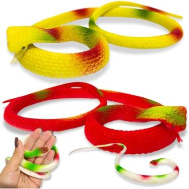 Imagem de 4 Cobras De Borracha Sortidas 70cm Serpente Susto Brinquedo