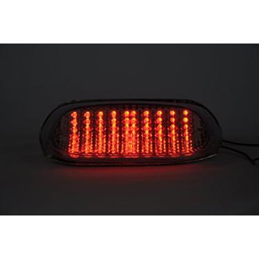 Imagem de Topzone Lighting Lanterna traseira de LED para motocicleta com lentes fumadas, luz traseira de freio com indicadores de luz de seta integrados para Kawasaki 1993-2001 Ninja ZX-11,1994-2004 Ninja