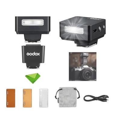 Imagem de Godox iT20 F iT20-F com suporte para sapata, flash TTL para Fujifilm, de potência máxima de 700 mAh, tempo de reciclagem de 1,5 s, bateria de lítio, mini com filtros (preto)