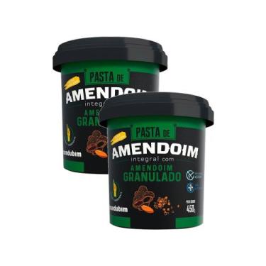Imagem de Kit 2 Pasta de Amendoim Integral Mandubim com Amendoim Granulado Sem A