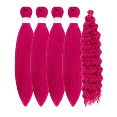 Imagem de Braiding Hair Gozill Magenta Pink Boho Braids pré-esticadas