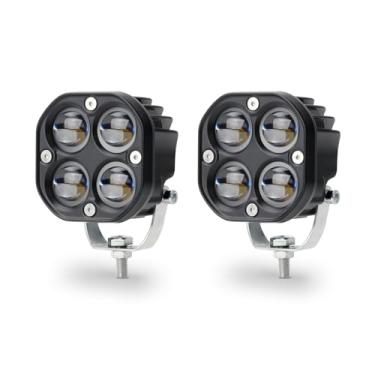 Imagem de SMOTRCC Luzes LED amarelas brancas de duas cores, 7,6 cm e 40 W, cápsulas de luz LED à prova d'água IP68 para caminhão, ATV, UTV, SUV, barco, trator, motocicleta, luzes off-road (pacote com 2)