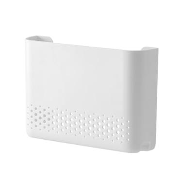 Imagem de Lavandi Suporte de armazenamento de roteador WiFi para parede, organizador de plástico branco com orifícios de ventilação (pequeno)