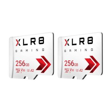 Imagem de PNY Cartão de memória microSDXC para jogos XLR8 de 256 GB, pacote com 2-100 MB/s, UHS-I, 4K UHD, Full HD, U3, V30, A2 - Micro SD para console portátil de jogos em Nintendo-Switch, Steam Deck