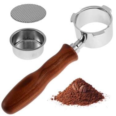 Imagem de KTZCTPCA Filtro portátil sem fundo de 51 mm, filtro de café expresso de aço inoxidável, filtro de café, filtro portátil sem fundo com cesta de filtro para máquina de café Delonghi EC0680 / EC0685