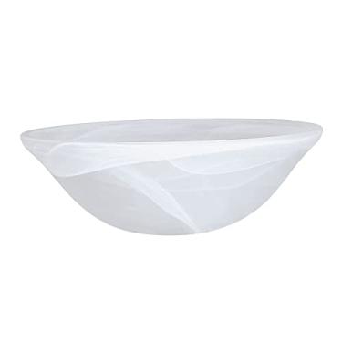 Imagem de Aspen Creative 23147-11A Abajur de vidro de alabastro de substituição para lâmpada Torchiere de soquete de base média, lâmpada Swag, pingente, 1 arandela de parede e luminária de ilha, 29 cm de