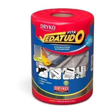 Imagem de Kit 2 Fita Asfáltica Aluminio Auto Adesiva Vedatudo 20cmX10m - DRIKO