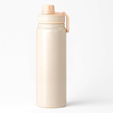 Imagem de Garrafa Térmica Inox De Água Gelada e Quente, Academia Esporte, Trabalho, Corrida 800ml. (CREME)