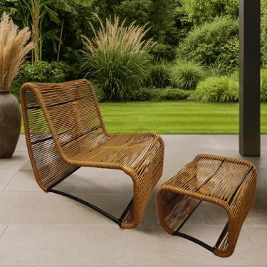 Imagem de Cadeira Lotus Chaise Longue em Fibra Náutica e Alúminio Poltrona para Jardim e Varanda Gourmet Design Ergonômico e Moderno
