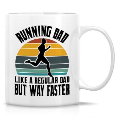 Imagem de Retreez Caneca engraçada para pai correndo – xícara de café ou chá de cerâmica de 325 ml – Presente hilário de corrida para amantes de corrida, corredores, pais de maratona, amantes de fitness